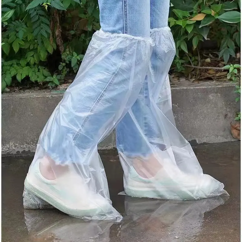 Disposable thickened waterproof shoe cover with extended indoor and outdoor anti slip and wear-resistant universal design
