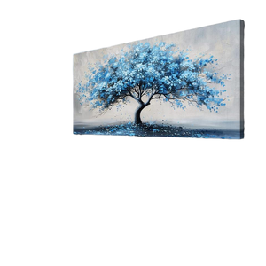 Keliyuan thân thiện với môi mực hiện đại trừu tượng màu xanh cây vải tường nghệ thuật đóng khung sẵn sàng để treo 20x40 inch - Product Image 4