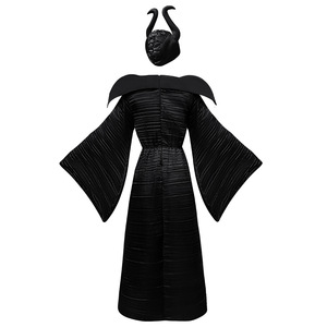 Disfraz de Bruja de la Bella Durmiente, Vestido de Bruja Oscura con Sombrero, Bastón y Broche, Disfraz para Actuaciones Escénicas para Mujer, 60% Tela - Product Image 3