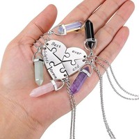 Ensemble de colliers en cristal sportifs assortis en forme de cœur, meilleurs amis pour toujours, bijoux d'amitié, accessoire chic pour souvenir, cadeau pour les meilleures amies