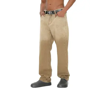 Men jeans High quality 2024 Wholesale baggy jeans men Quality cotton denim Khaki Straight leg jeans men