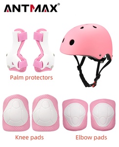 ANTMAX 7 ใน 1 เด็กผู้หญิงเข่า Pad ข้อศอกแผ่นข้อมือเด็กชุดอุปกรณ์ป้องกันสําหรับกีฬาขี่จักรยานโรลเลอร์สเก็ตสกู๊ตเตอร์ - Product Image 4