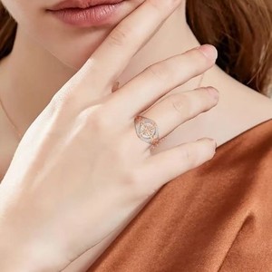 <span class=keywords><strong>Anillo</strong></span> <span class=keywords><strong>de</strong></span> <span class=keywords><strong>Nudo</strong></span> <span class=keywords><strong>de</strong></span> <span class=keywords><strong>Bruja</strong></span> Celta <span class=keywords><strong>de</strong></span> Dos Tonos con Circonitas, Diseño Único, Elegante y Versátil, Chapado en Oro Real sobre Cobre, Joyería que No se Deslustra - Product Image 3