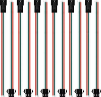 ZYSY 30 paires de connecteurs JST SM à 3 broches, fil de 15 cm 20AWG, connecteur LED femelle/mâle pour bande lumineuse WS2812B 2811