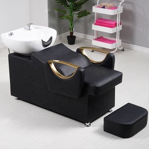 2026 Hot Selling Salon Furniture Set with Mirror Barber Chair Handcart and Shampoo <b>Bed</b> - Product Image 3