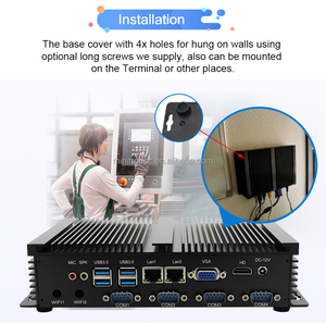 Computadora Industrial Integrada, 4xRs232 COM, <span class=keywords><strong>Core</strong></span> I5 3317U, <span class=keywords><strong>Celeron</strong></span> <span class=keywords><strong>1037U</strong></span>, Doble Lan, HD VGA, Mini PC de Escritorio para Negocios y Oficina, Win10, Wifi - Product Image 4