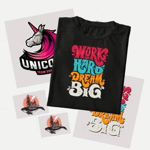 DTF Print Transfer Logo T Shirt 100% Cotton Heavy Duty T Shirt for Promotion Advertising <b>Small</b> MOQ Customization - Product Image 3