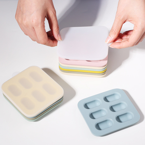 Congélateur alimentaire moules à glace en silicone écologique bébé fruits frais sucette alimentation sans Bpa Silicone Mini <span class=keywords><strong>bac</strong></span> à glaçons avec couvercle - Product Image 3