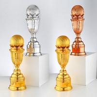 Trophée de basket-ball en or, argent et or rose, personnalisable avec gravure, coupe de récompense sportive pour les vainqueurs de compétition