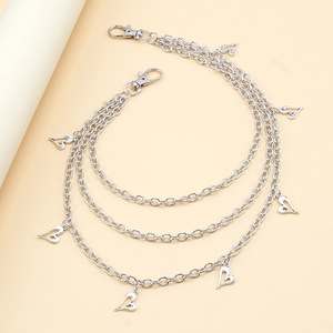 Heart-Shaped Multi Layered Metal Waist <b>Chain</b> Zinc Alloy Hip Hop Street Style Fashion Pants <b>Chain</b> Casual Decorative Accessory - Product Image 3