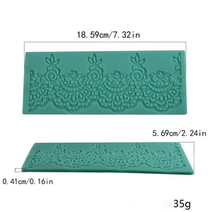 Tapis de cuisson en silicone fait main, écologique et personnalisé par le fabricant, pour la décoration de gâteaux avec motifs floraux et dentelle en pâte à sucre - Product Image 6