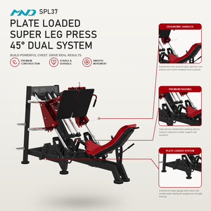 מכשיר לחיצת רגליים כפולה 45 מעלות MND Fitness חדש, ציוד לחדר כושר, מכשיר אימון כוח עבור יבואן ציוד ספורט - Product Image 1