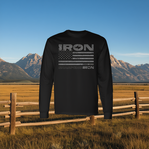 T-shirt à manches longues Iron Sharpens Iron Distressed American Flag - Product Image 3