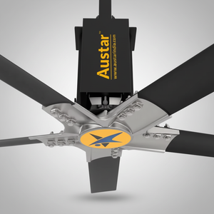 พัดลมเพดานขนาดใหญ่ ประหยัดพลังงาน มอเตอร์เงียบ ทนทาน ดีไซน์ตามหลักอากาศพลศาสตร์ เหมาะสำหรับคลังสินค้าขนาดใหญ่ ให้ลมแรง - Product Image 1