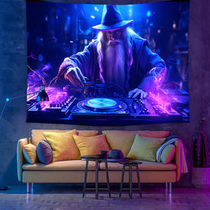 Tapices de luz negra reactiva UV, colgante de pared de personaje de <span class=keywords><strong>película</strong></span> fluorescente brillante nocturna para decoración de sala de estar del hogar - Product Image 4