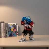 Statue de gorille de luxe en résine chromée, sculpture géométrique Kong grande taille pour décoration de bureau et cadeau de fitness