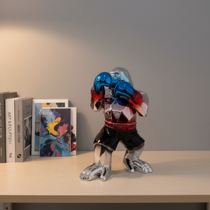 Luxury Boxing <strong>Gorilla</strong> Statue Chrome Plated Resin Geometric Kong Sculpture Large for Office Power Decor &amp; Fitness Gift - Product Image 6