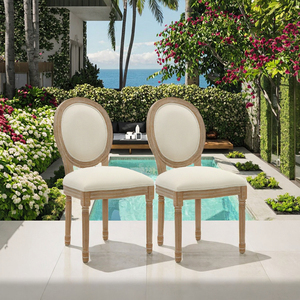Vintage French Style <strong>Louis</strong> <strong>Chair</strong> Solid Wood Frame with Round Back Extendable Design for Dining Restaurant Home Furniture Use - Product Image 3