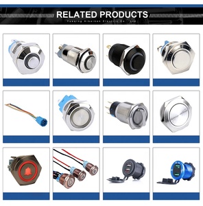 IP67 impermeable 19mm fuera de interruptor de marcha con botón azul 12V LED de logotipo - Product Image 6