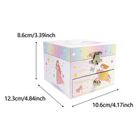 Boîte à musique princesse personnalisée Yiyu en MDF, mini boîte à bijoux écologique en bois avec miroir et tiroir, cadeau pour filles