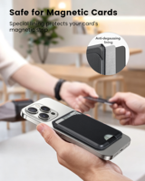 Portefeuille magnétique en cuir PU avec blocage RFID, porte-cartes pliable multi-angles pour bureau, compatible avec les modèles 12-18