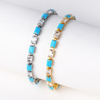 Collier tennis en laiton plaqué or véritable de haute qualité avec zircon et cristaux multicolores, élégant pour mariage et soirée, vente en gros