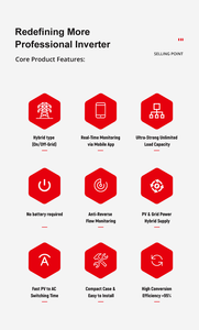 Hg loạt tần số cao được xây dựng trong MPPT lưới batteryless tinh khiết Sine Wave năng lượng mặt trời Hybrid biến tần 6200 Wát duy nhất giai đoạn 6.2kW với CT - Product Image 4