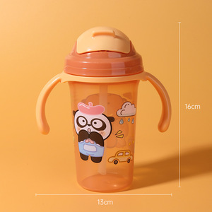 Taza de agua para niños, taza de agua <span class=keywords><strong>antigoteo</strong></span> con tapa y mango, taza de agua potable anticaída y anticaída con aislamiento térmico - Product Image 4