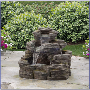 Fontaine de jardin moderne en résine LED électrique, grande cascade, <span class=keywords><strong>design</strong></span> résistant aux intempéries, utilisation intérieure/extérieure, placement sur bureau, Art Déco - Product Image 4