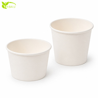 Bols en papier couché blanc 390ml 520ml avec couvercle partagé pour soupes, salades, collations et emballages à emporter pour chaînes de restaurants