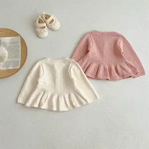 अनुकूलित 100% जैविक कपास प्यारी लड़कियों बुना हुआ बेबी कार्डिगन स्वेटर