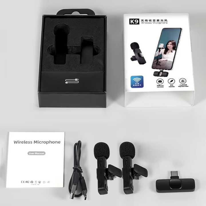 Grabación de video Broadcast Gaming Android Mini Mic Live Dedicado para Iphone Micrófono de canto inalámbrico Audio portátil Lavalier