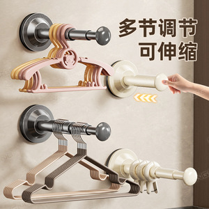 Wall Mounted Telescopic Clothes Drying Rack With Suction Cup No Drilling Required For Balcony Indoor Use - Product Image 2