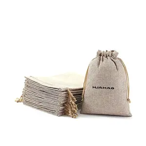 huahao 5 x 7 recycled personalised small burlap hessian bags wholesale jute bulk with drawstring