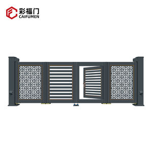 بوابة رئيسية كهربائية بتصميم مخصص قابلة للطي بوابة فنية من الألومنيوم مناسبة لمدرسة فناء الفيلا الخارجية - Product Image 2