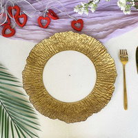 Assiette en plastique de 13 pouces avec bord irrégulier, assiettes de présentation pour décoration de mariage