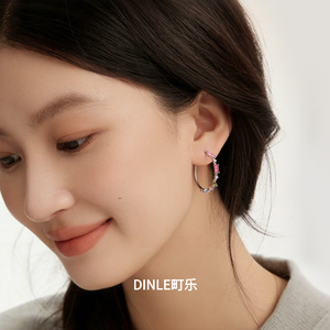 DINLE ต่างหูแบบห่วง S925 เงินสเตอร์ลิง นีออนสตาร์ไลท์ สำหรับใส่ทุกวัน - Product Image 2