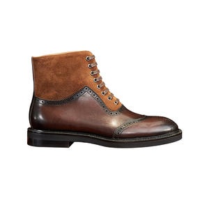 Botas de Trabajo de Cuero Transpirable de Estilo Británico Casual para Hombre, con Cordones y Tallado - Product Image 5
