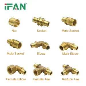 IFAN Certified Thread Brass PEX Conduit Fitting 20mm Plumbing PEX Sliding Fitting PEX Pipe Fitting