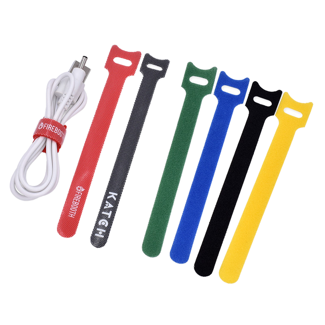 Double Side Self-Locking Eco-Friendly Nylon Cable Ties Hook Loop Straps Non-Slip Reusable Customizable Fastener for FPV Drone