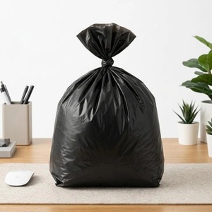 Mini sac poubelle noir en PE pour bureau, supermarché et rangement de t-shirts, usage domestique, avec soufflet latéral pour ramassage de déjections de chat et de chien - Product Image 3
