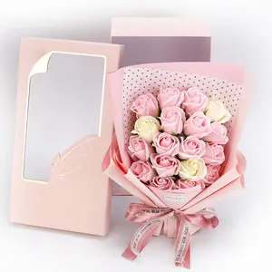 Regalo di san valentino 18 sapone testa rosa fiore rosa confezione regalo per fidanzata madri ringraziamento