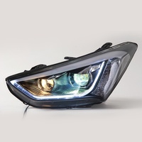 Ensemble de phares pour Santa Fe IX45 2013-2016 LHD/RHD, lumière laser modifiée, sourcil lumineux DRL, lentille de projecteur à double faisceau, 12V 60W