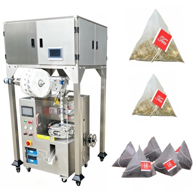 2gr 3gr Automatic Triangle Tea Leaf Scales Weighing and Packing Machine Nylon Pyramids Bag Tea Making Packing Machine