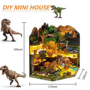 Khủng Long Nhà búp bê bằng gỗ <span class=keywords><strong>3D</strong></span> Câu Đố thiết lập, thân thiện với môi tự làm đồ chơi với đồ nội thất thu nhỏ Quà Tặng Giáo Dục - Product Image 3