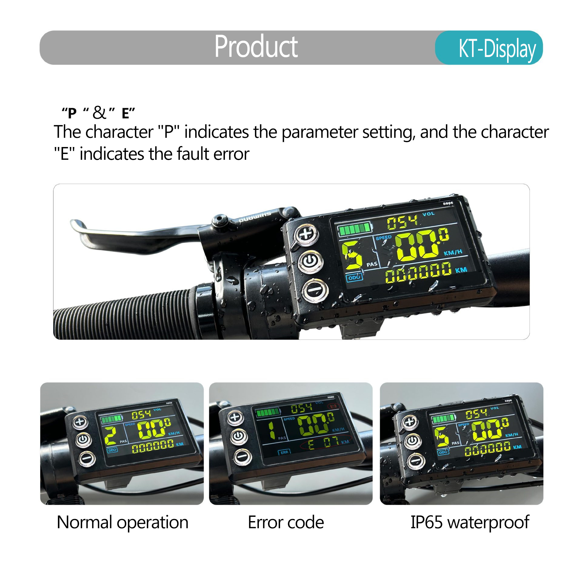S866 Electric Bicycle Display LCD Meter 24V 36V 48V Electric Scooter Control Panel With Sm Plug