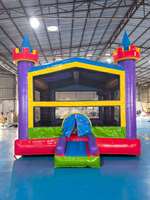 Château gonflable commercial pour enfants, thème lune, avec toboggan aquatique, pour la location événementielle