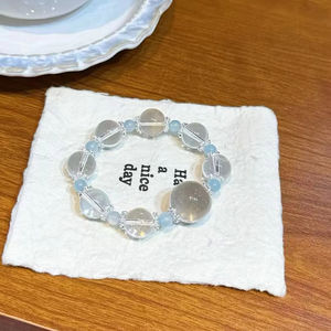 Creatividad Natural Pulido Feng Shui DIY Cristal blanco con <span class=keywords><strong>aguamarina</strong></span> <span class=keywords><strong>Accesorios</strong></span> de pulsera con cuentas unisex - Product Image 1