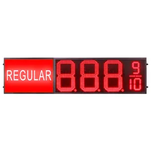 Gas Station 16 Inch Green Color 7 Segment Electronics LED Price Sign RF Remote Digit LED Displays Factory Suppliers