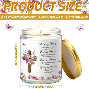 Regalos Cristianos Inspiradores, Biblia, Vela Religiosa con Versículo Bíblico de Lavanda, Regalos de Velas Aromáticas, Vela de Oración Cristiana para Amigos - Product Image 2